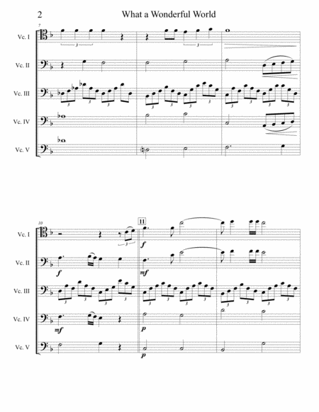 What A Wonderful World Cello Ensemble Page 2