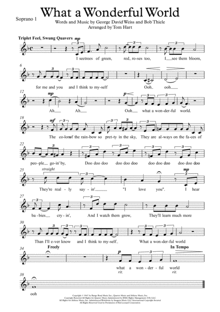 What A Wonderful World Female Ssaa Choir Page 2