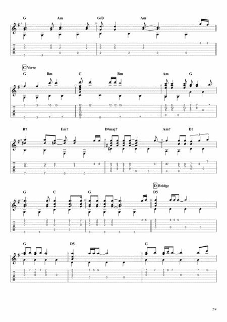 What A Wonderful World Louis Armstrong For Solo Fingerstyle Guitar Page 2