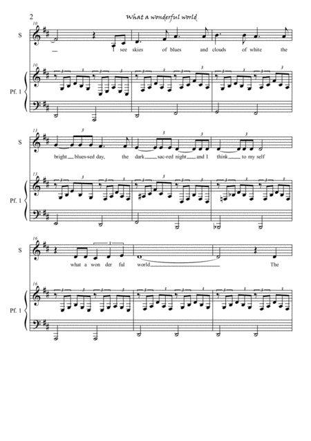 What A Wonderful World Voice And Piano Page 2
