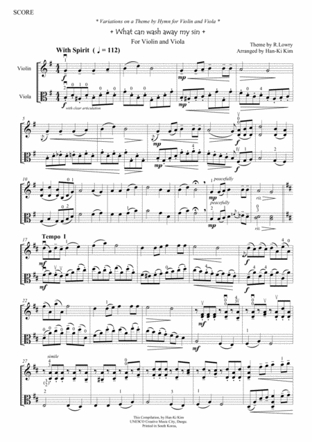What Can Wash Away My Sin For Violin And Viola Page 2