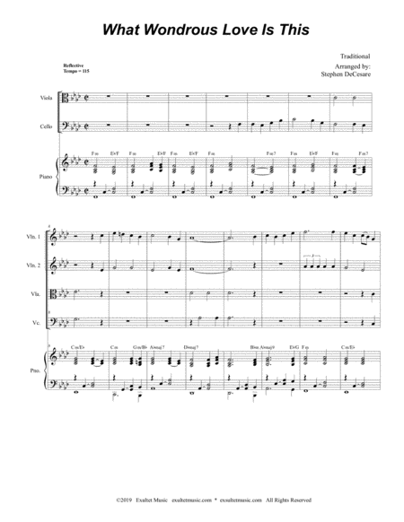 What Wondrous Love For String Quartet And Piano Page 2