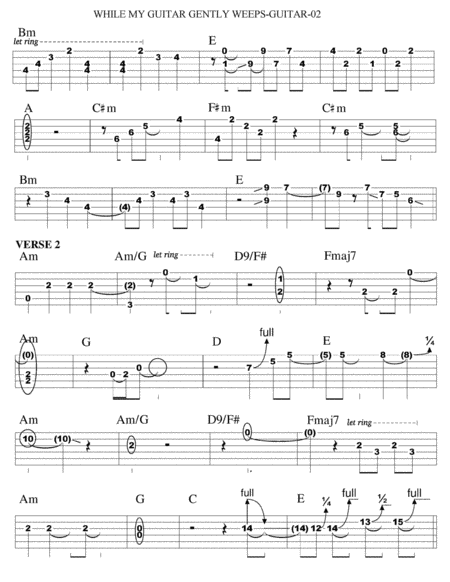 While My Guitar Gently Weeps Guitar Tab Page 2