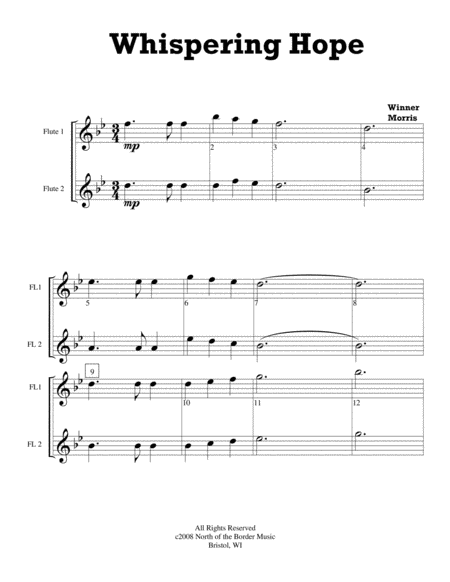 Whispering Hope For Flute Duet Page 2