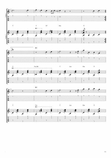 White Christmas Fingerstyle Guitar Duet Page 2