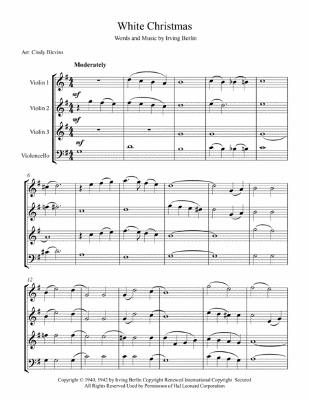 White Christmas For Three Violins And Cello Page 2