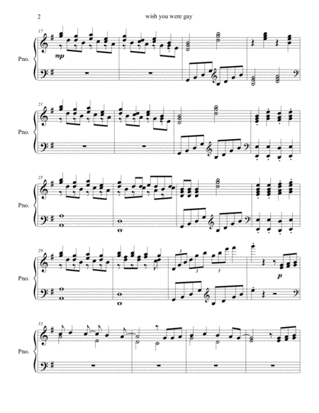 Wish You Were Gay Piano Solo Page 2