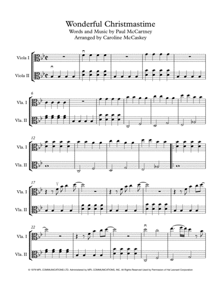 Wonderful Christmastime Intermediate Viola Duet Page 2