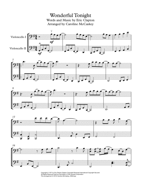 Wonderful Tonight Cello Duet Page 2