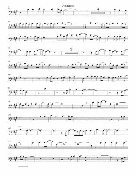 Wonderwall Original Key Cello Page 2