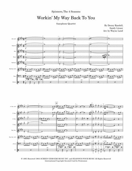 Workin My Way Back To You Saxophone Quartet W Opt Rhythm Page 2