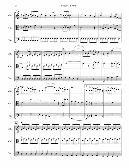 Yellow For String Trio Page 2