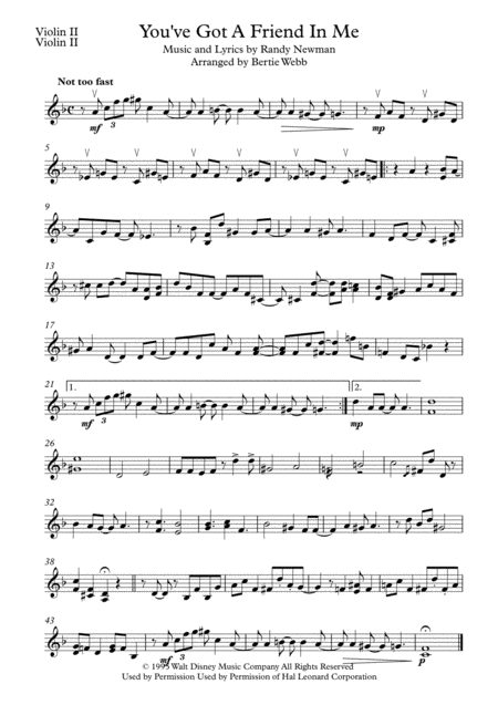 You Ve Got A Friend In Me String Quartet Page 2