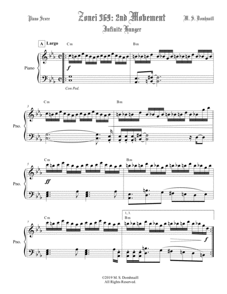 Zonei 369 2nd Movement Infinite Hunger Piano Score Page 2