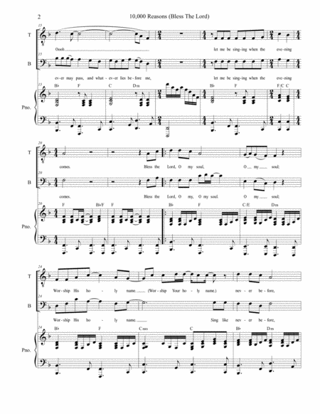 10 000 Reasons Bless The Lord Duet For Tenor And Bass Solo Page 2
