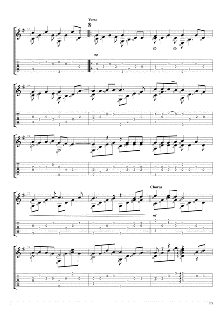 10 000 Reasons Bless The Lord Solo Guitar Tablature Page 2