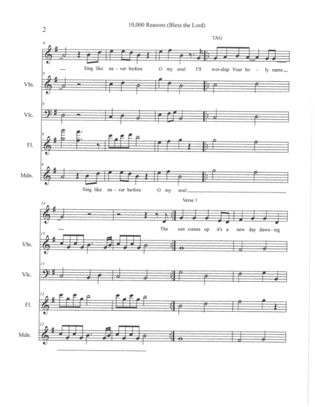 10 000 Reasons String And Flute Ensemble Page 2