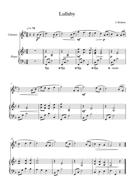 10 Easy Classical Pieces For Clarinet Piano Vol 3 Page 2