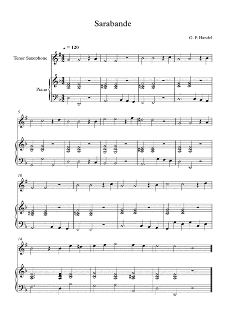 10 Easy Classical Pieces For Tenor Saxophone Piano Vol 5 Page 2