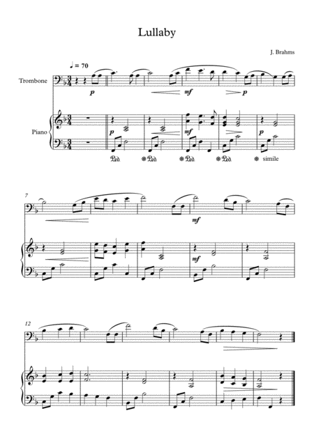 10 Easy Classical Pieces For Trombone Piano Vol 3 Page 2