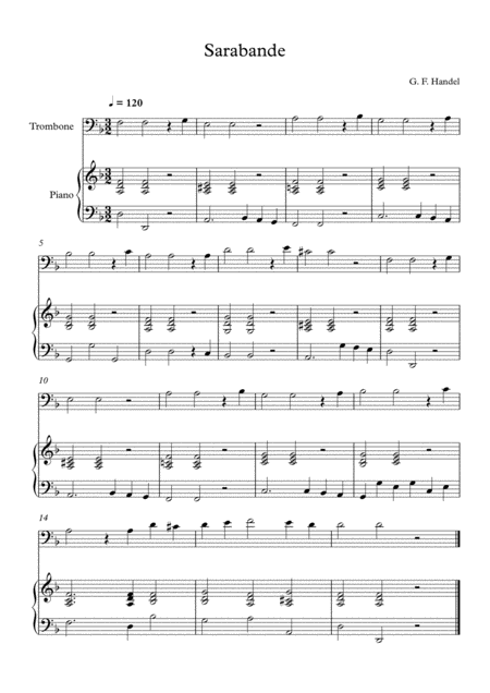 10 Easy Classical Pieces For Trombone Piano Vol 5 Page 2
