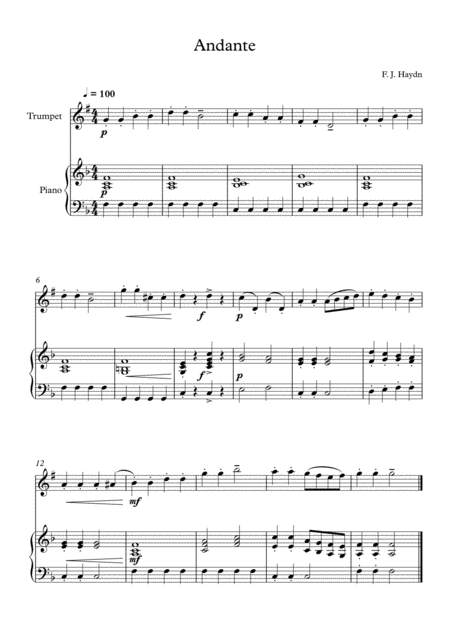 10 Easy Classical Pieces For Trumpet Piano Vol 4 Page 2