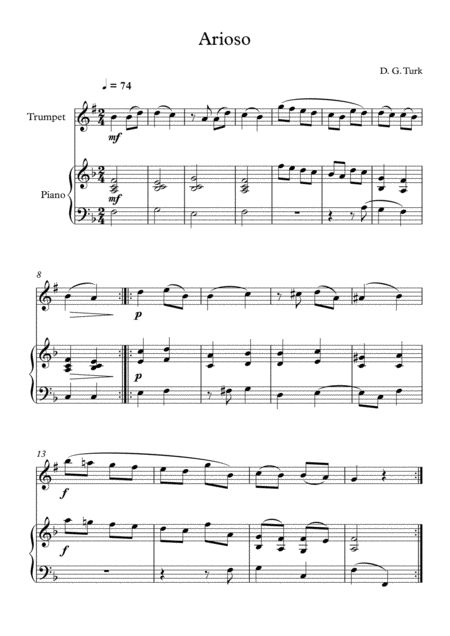 10 Easy Classical Pieces For Trumpet Piano Vol 7 Page 2