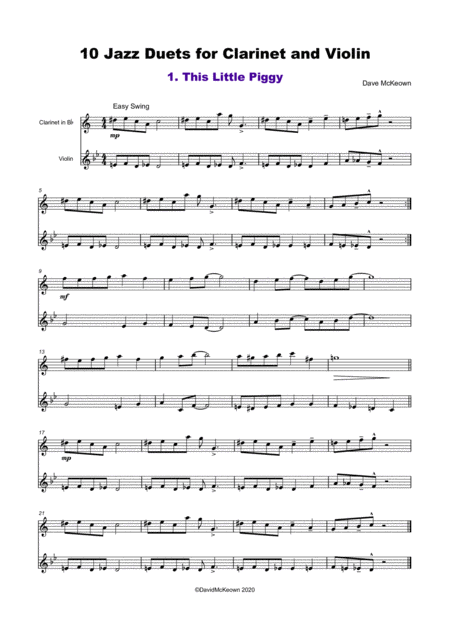 10 Jazz Duets For Clarinet And Violin Page 2