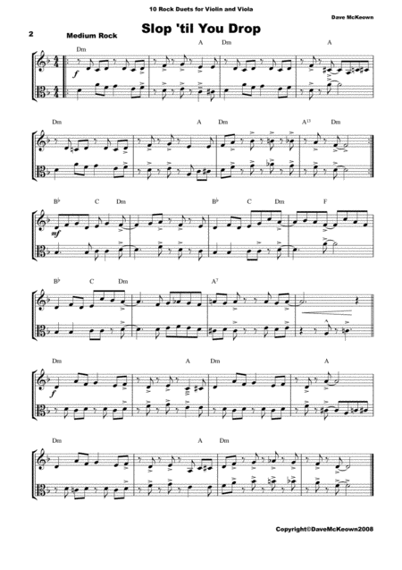 10 Rock Duets For Violin And Viola Page 2