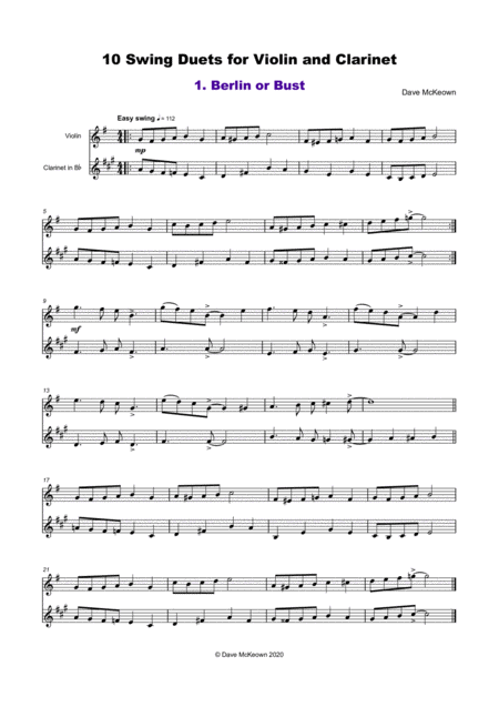 10 Swing Duets For Violin And Clarinet Page 2