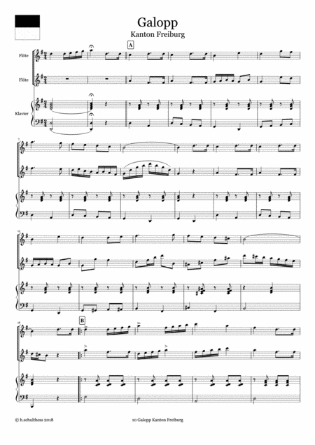 10 Swiss Folk Tune For Two Flutes And Piano Galopp Canton Freiburg Page 2