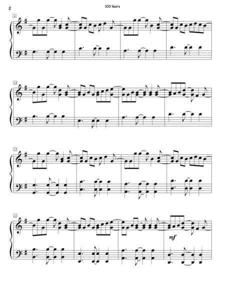 100 Years Piano Solo Page 2