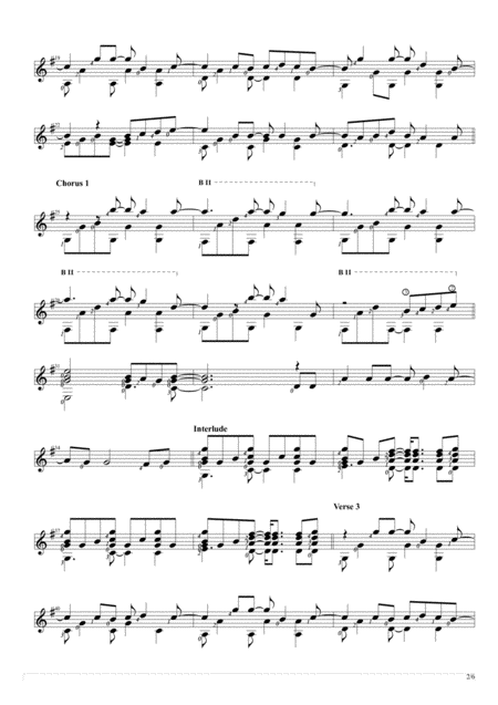 100 Years Solo Guitar Score Page 2