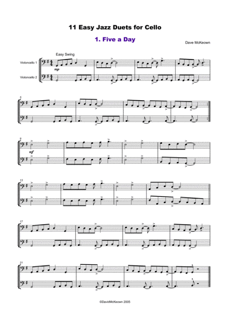 11 Easy Jazz Duets For Cello Page 2