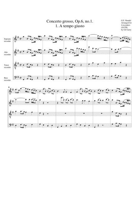 12 Concerti Grossi Op 6 No 1 12 Arrangements For 4 Recorders Page 2