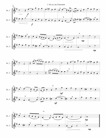 12 Easy Canzonets For Saxophone Duo Page 2