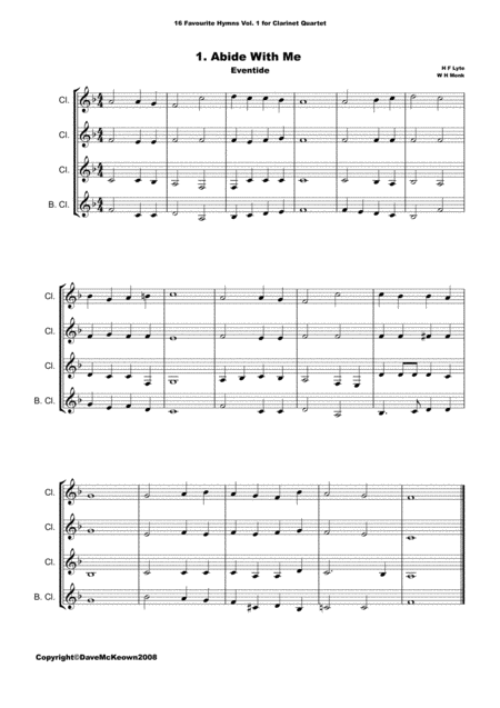 16 Favourite Hymns For Clarinet Quartet Vol 1 Page 2