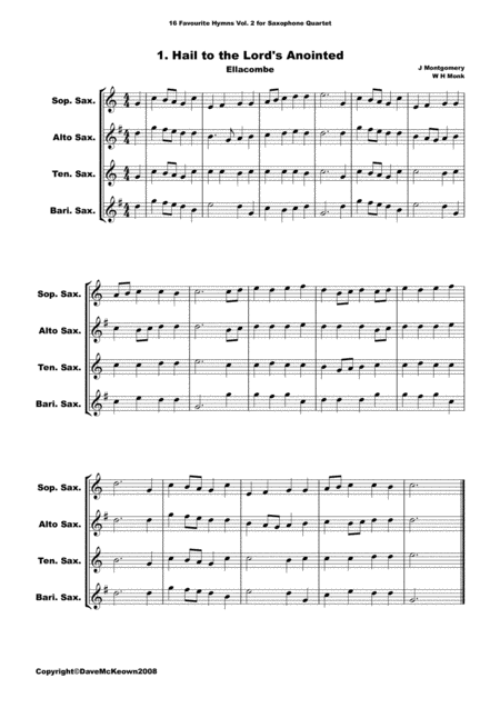 16 Favourite Hymns For Saxophone Quartet Vol 2 Page 2