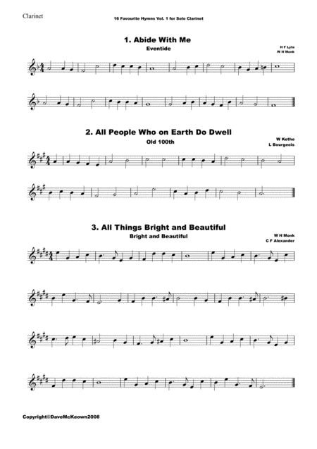 16 Favourite Hymns Vol 1 For Solo Clarinet Page 2