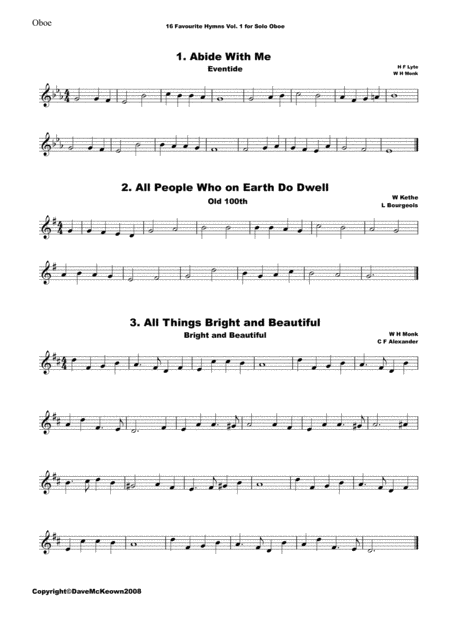 16 Favourite Hymns Vol 1 For Solo Oboe Page 2