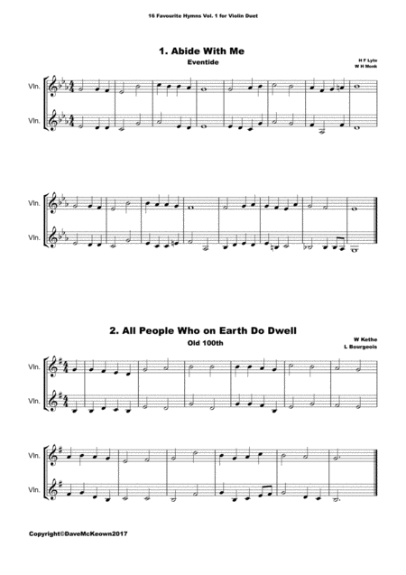 16 Favourite Hymns Vol 1 For Violin Duet Page 2