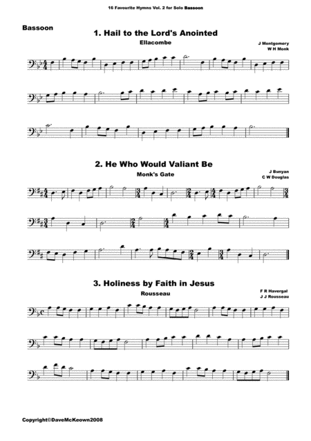 16 Favourite Hymns Vol 2 For Solo Bassoon Page 2
