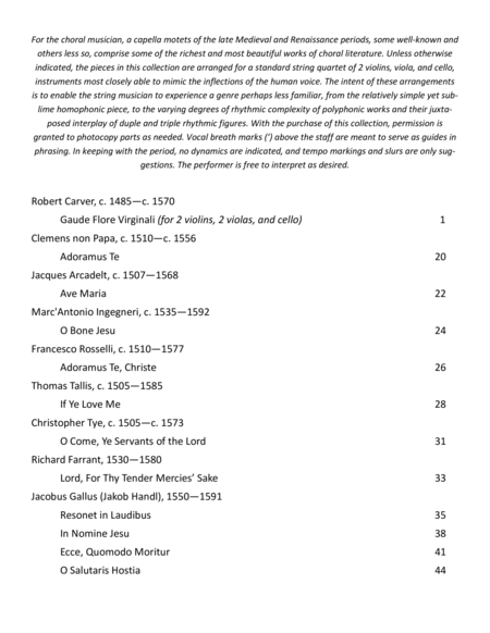 16th Century Motets And Anthems Arranged For Strings Page 2