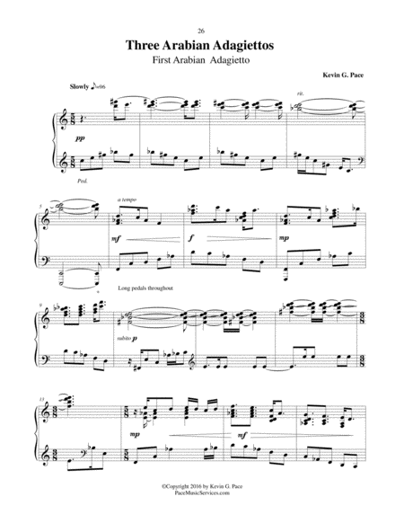 1st Arabian Adagietto Original Piano Solo Page 2
