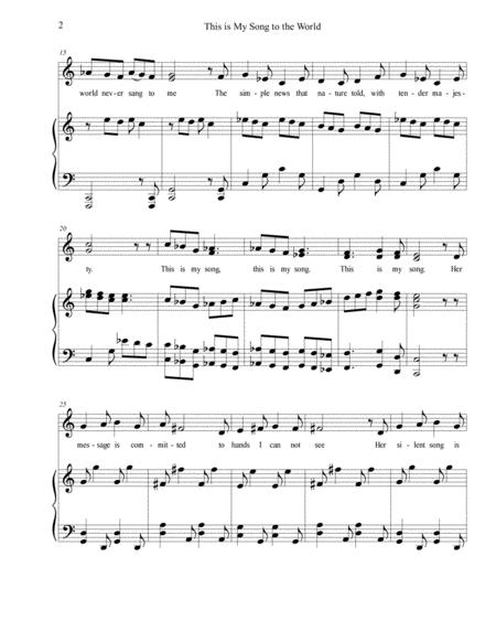 2 Part Choral Song This Is My Song To The World Page 2