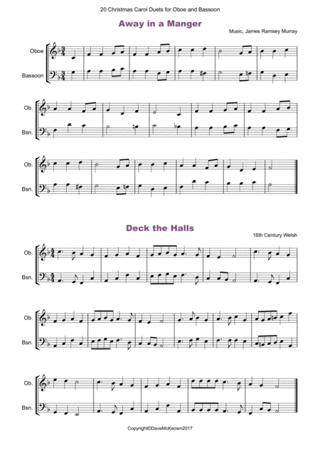 20 Favourite Christmas Carols For Oboe And Bassoon Duet Page 2