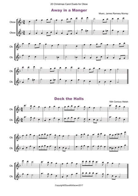 20 Favourite Christmas Carols For Oboe Duet Page 2