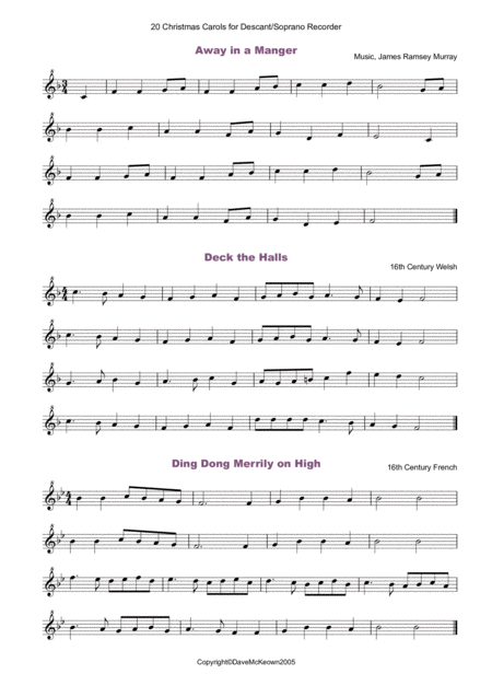 20 Favourite Christmas Carols For Solo Recorder And Piano Page 2