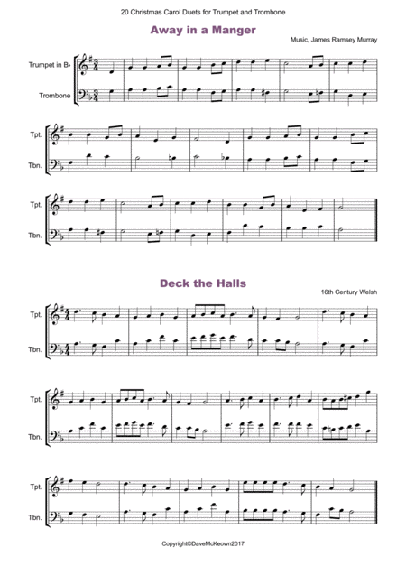 20 Favourite Christmas Carols For Trumpet And Trombone Duet Page 2