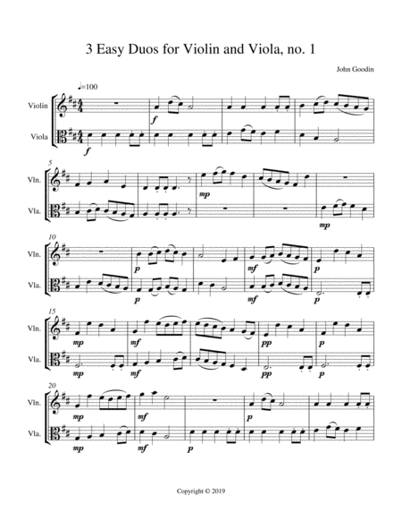 3 Easy Duos For Violin And Viola Page 2